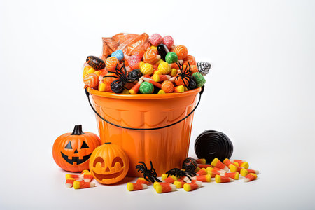 Halloween Candy on White Empty Spaceの素材