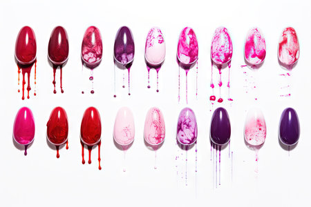 Nail polish spots on white backgroundの素材
