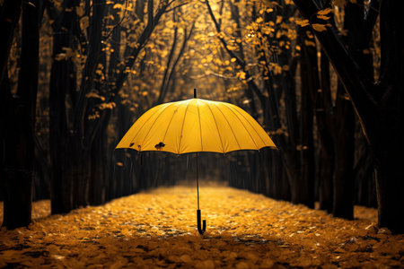 Open yellow umbrellaの素材