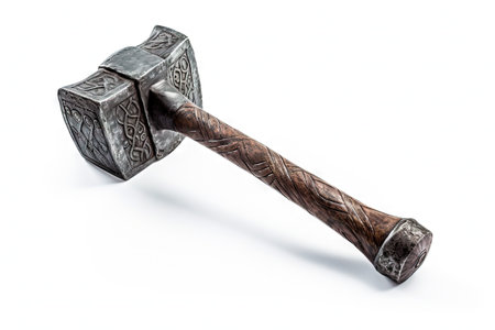 White background isolated iron hammerの素材