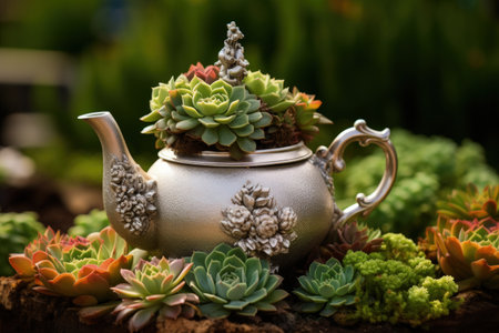 Zero waste cares for the planet by reusing old goods Plants are placed in repurposed kitchen utensilの素材