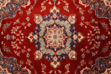 Abstract ornament on Old Red Persian Carpetの素材