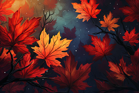Autumn scenery showcasing maple foliageの素材