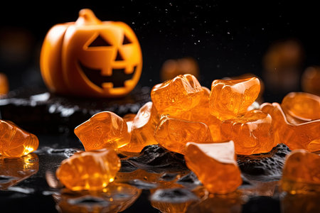 Creepy orange candy on a backdropの素材