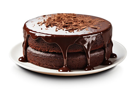 Chocolate Mud Cake on White backgroundの素材