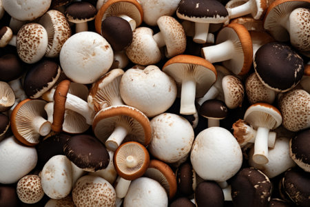 Different types of raw mushrooms Portobello champignons Shimeji Mushrooms originの素材