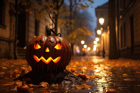 Pumpkin on Riga street for Halloweenの素材