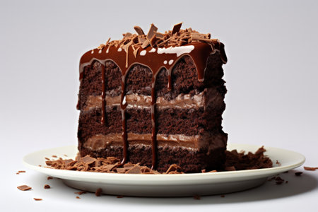 White background chocolate cakeの素材