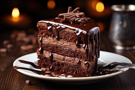 Delicious cake on tableの素材