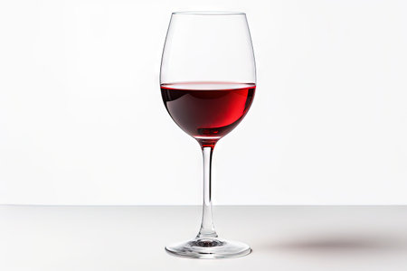 Isolated red wine glass on white backgroundの素材