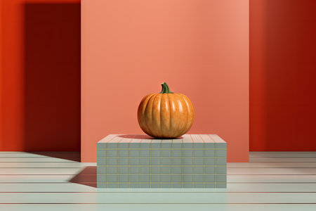 Pumpkin featured in abstract podium presentationの素材