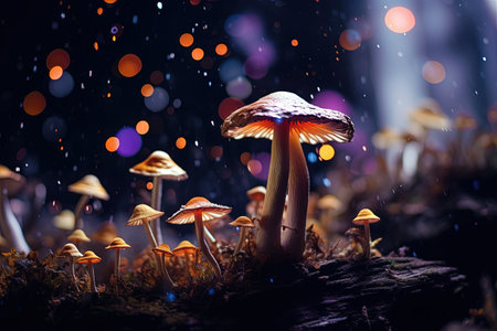 Psilocybe Cubensis a Mexican magic mushroom produces adult sporesの素材