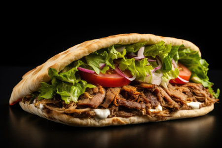 Isolated Turkish doner kebab on white backgroundの素材