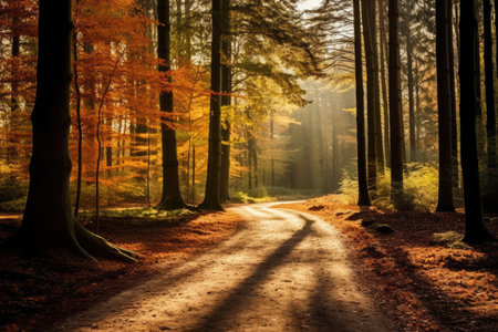 Gorgeous fall woods in Netherlands De Hoge Veluweの素材