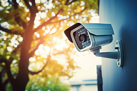 Home security technology involves a high tech system of outdoor IP surveillance cameras that store uの素材