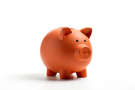 Isolated terracotta bank on white backgroundの素材