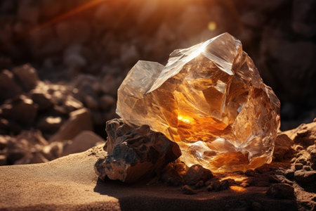 Mining and extracting rare ores which include rough diamonds and precious stones found in minesの素材