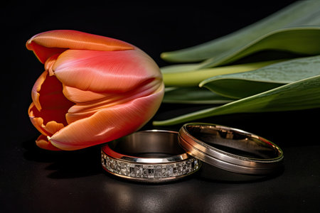 Matrimonial bands and tulipsの素材