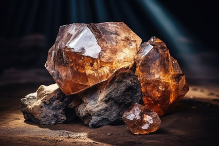 Mining and extracting rare ores which include rough diamonds and precious stones found in minesの素材