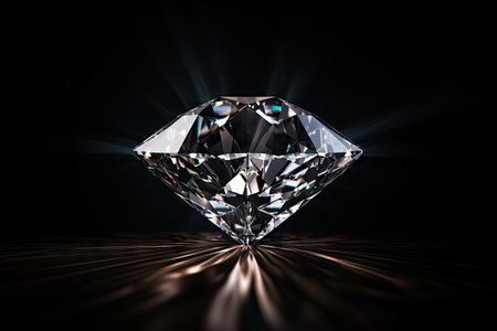 Shimmering gem on dark backdropの素材