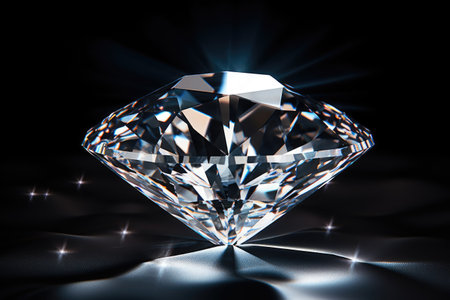 Shining gem amidst dark backdropの素材