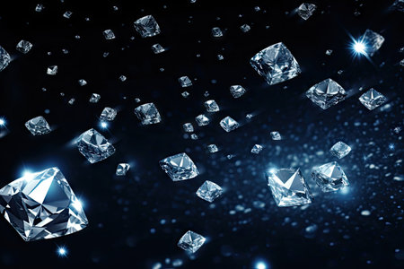Space with diamonds background for textの素材