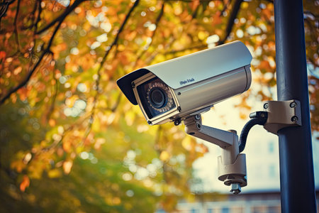 Video monitoring in the park using CCTV camerasの素材