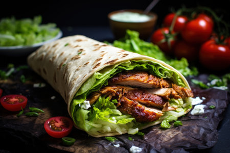 Chicken Doner served with Turkish style lettuceの素材