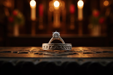 Church wedding ring photo compilationの素材