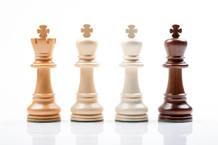 Chess pieces on a white background in isolationの素材