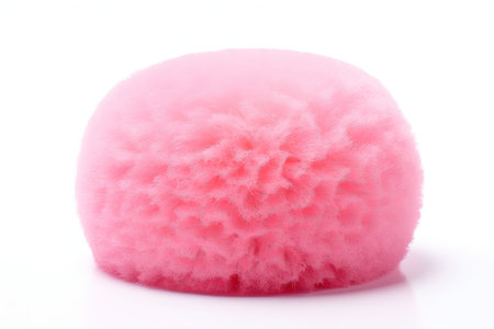 Isolated pink sponge for shower bath on white backgroundの素材