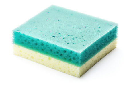 Isolated white sponge for washing dishesの素材