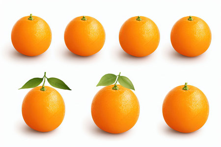 Orange fruit isolated on white backgroundの素材