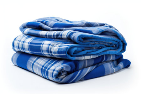 Checkered blanket white backgroundの素材