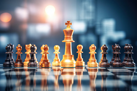 Chess competition with blurred backgroundの素材