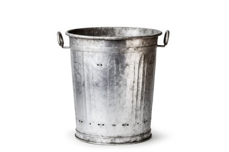 Isolated white garbage bin for emptying trashの素材