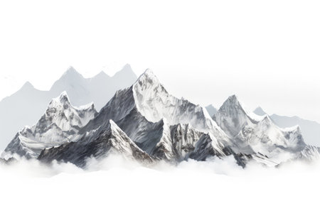 Isolated white background mountainの素材