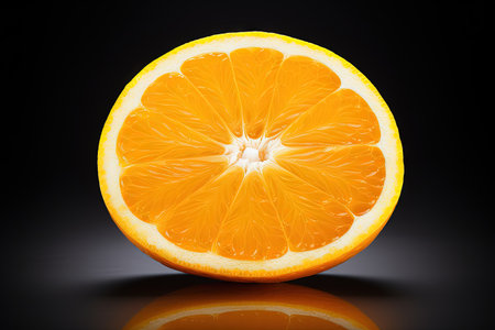 Isolated white background with orange fruit sliceの素材
