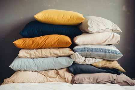 Pile of cushions on mattressの素材