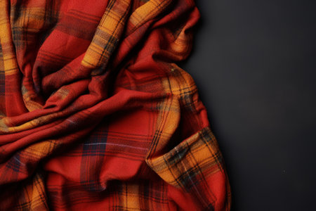 Plaid background with empty space from aboveの素材