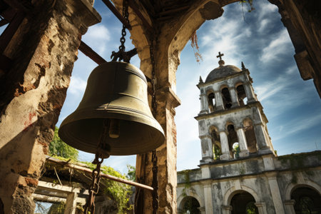 Old church bell and tower from ancestorsの素材