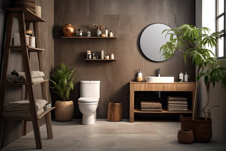 Stylish bathroom with toilet and decor elementsの素材