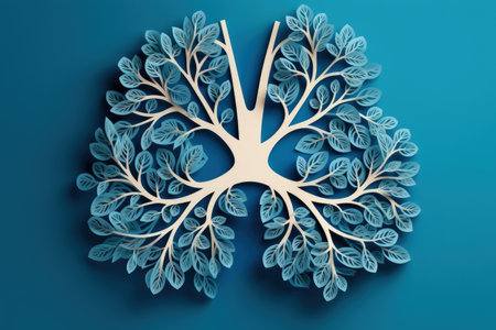 Symbolic Blue Hole Lungs representing healthy lungs on World Tuberculosis Dayの素材
