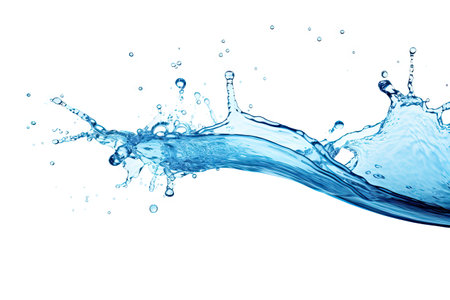isolated water splash on white backgroundの素材