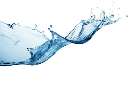 White background with isolated water splashの素材