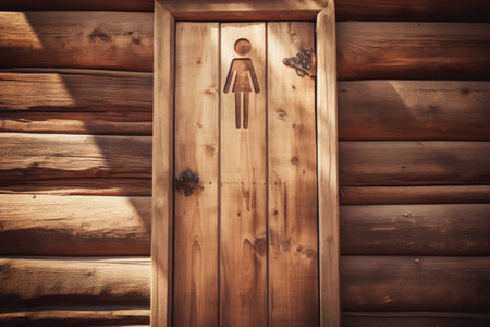 Women s restroom sign on doorの素材