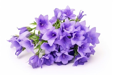 Isolated bouquet of bell flowers on white backgroundの素材