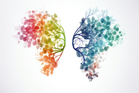 Lungs silhouette abstract on white Trees planet s lungs Air purification Ecological concept Tree braの素材