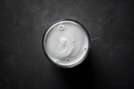 Milk seen from above in grayish toneの素材