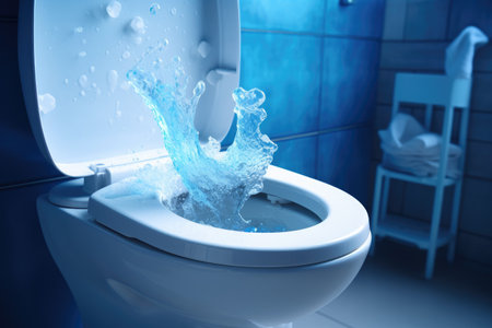Press and flush toilet for cleanliness and personal hygieneの素材